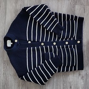 Alex Mill Navy and White Striped Knit Cardigan
